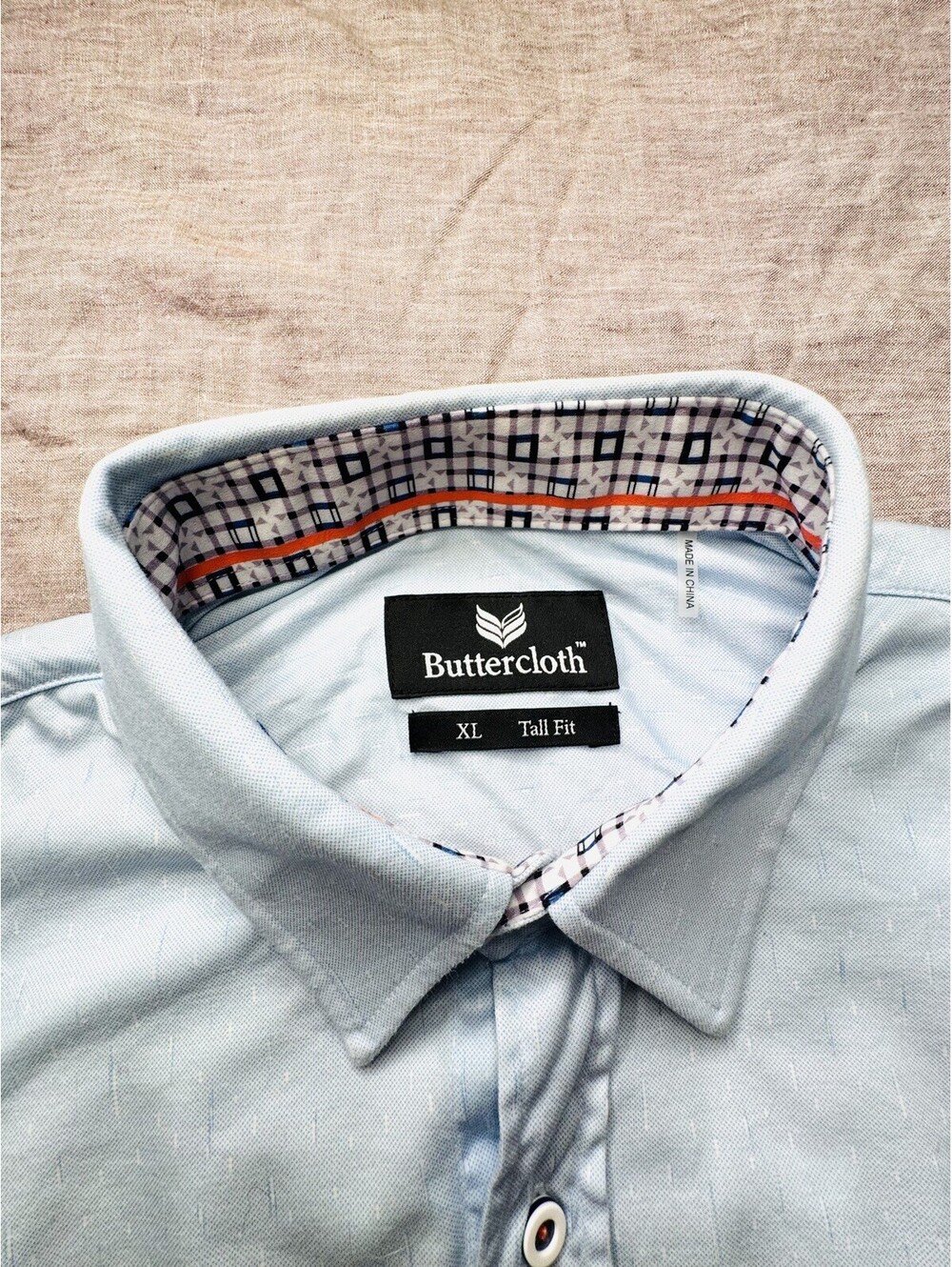 Buttercloth XL Tall Dark Blue Men's Shirt Longsleeve Button Up Performance - Picture 2 of 9